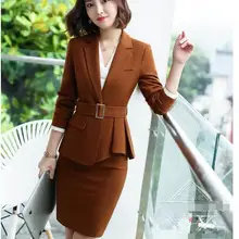 Шерсть комплект из двух предметов синяя офисная форма дизайн женская элегантная модная юбка Формальные костюмы Женская деловая Экипировка куртка и костюм