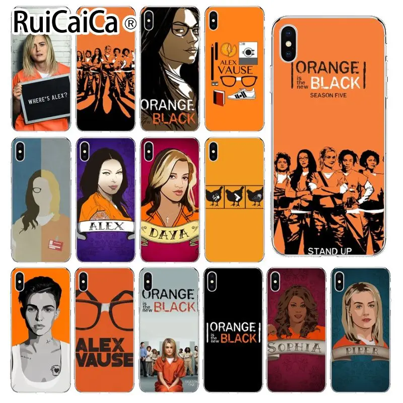 Ruicaica Orange- черный мягкий силиконовый чехол для телефона Apple iPhone 8 7 6 6S Plus X XS MAX 5 5S SE XR мобильный чехол