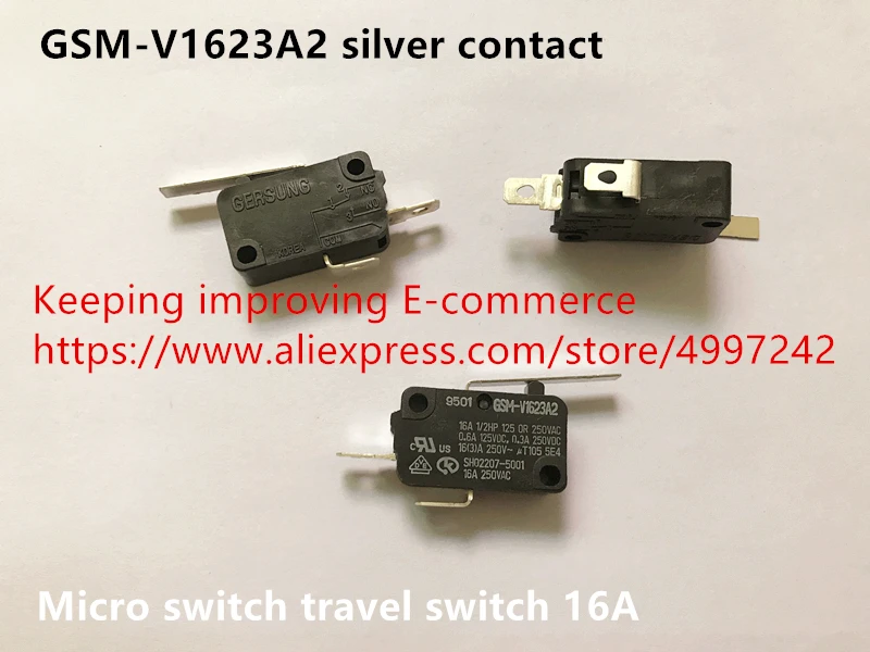 Оригинальный новый 100% Корея Импорт GSM-V1623A2 серебряный контакт микро переключатель путешествия переключатель 16A