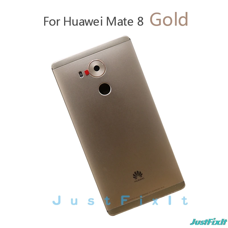 Чехол на заднюю дверь для HUAWEI mate 8 с объективом для камеры+ Кнопки громкости, металлический задний корпус, запасная крышка - Цвет: Gold Mate 8