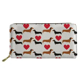 

Coloranimal Cute Animal Love Dachshund Dog Design Women Wallet Long Travel Pu Leather Purse for Female Money Bags Woman Card Bag