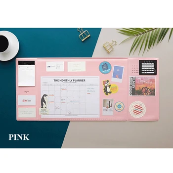 

Multifunction Large Mouse Pad Computer Anti-Slip Desk Mouse Mat Waterproof Protector with Movable Calendar Board Pockets