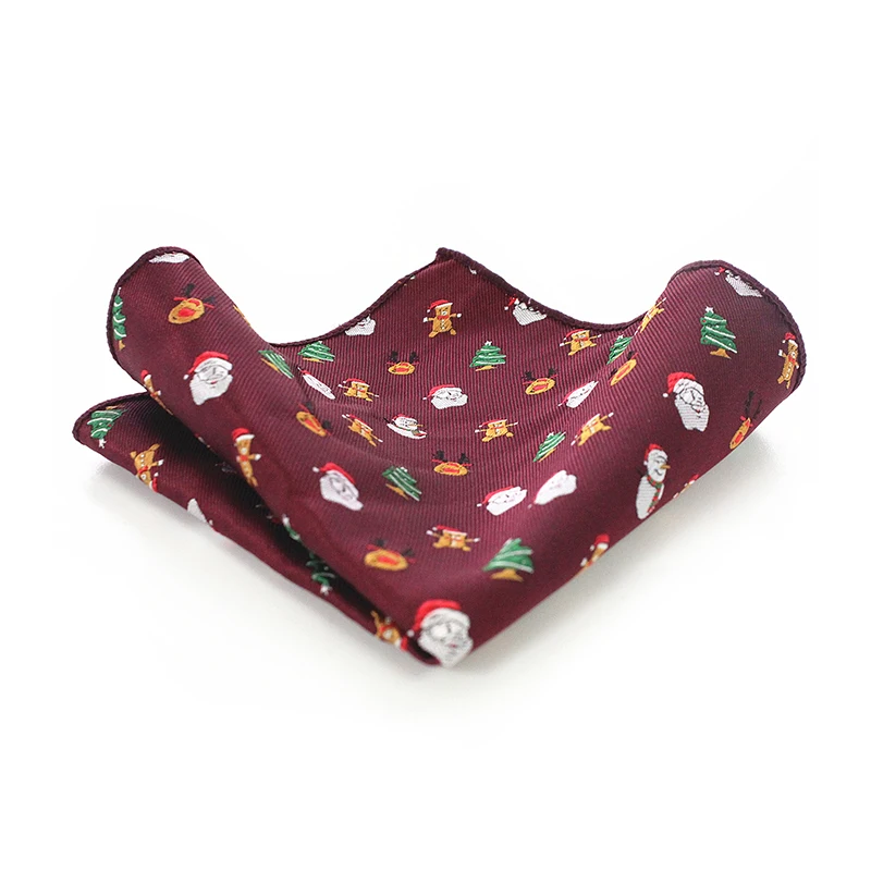 JEMYGINS дизайн мужские рождественские карманные квадратные красные зеленые шелковые носовые платки для свадьбы носовой платок полотенце для сундуков Рождественский подарок - Цвет: 19