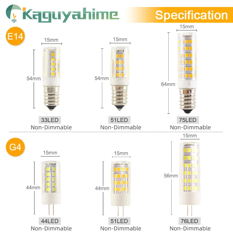 Kaguyahime 220V затемнения светодиодный Керамика G9 G4 E14 лампа 3w 5w 7W 9W Светодиодный