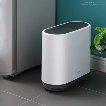 

10L Plastic Squeeze Trash Can With Cover Bathroom Waste Bin Toilet Dustbin Trash Basket Garbage Holder Storage Container Bucket