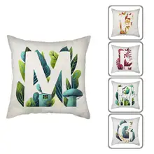 

Fashion Cushion Case Comfortable Touch Multicolor 26 Letters Pillow Case with Flowers Printed Pillow Cover Pillow Case