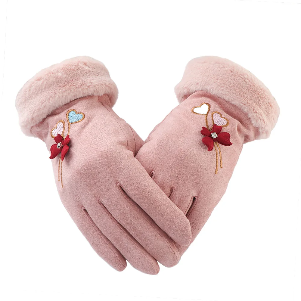 pink 1 пара, женские перчатки, женские тянущиеся вязаные варежки, зимние теплые аксессуары, шерстяные перчатки, волшебные сенсорные перчатки - Цвет: pink