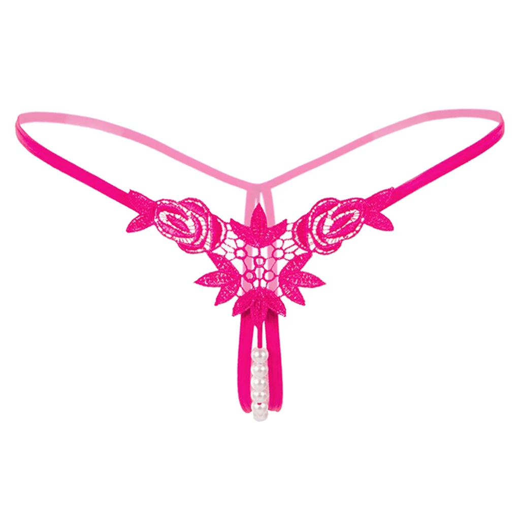 Lady Sexy Open Crotch Crotchless Panties Low Rise Hollow Flower Thongs
