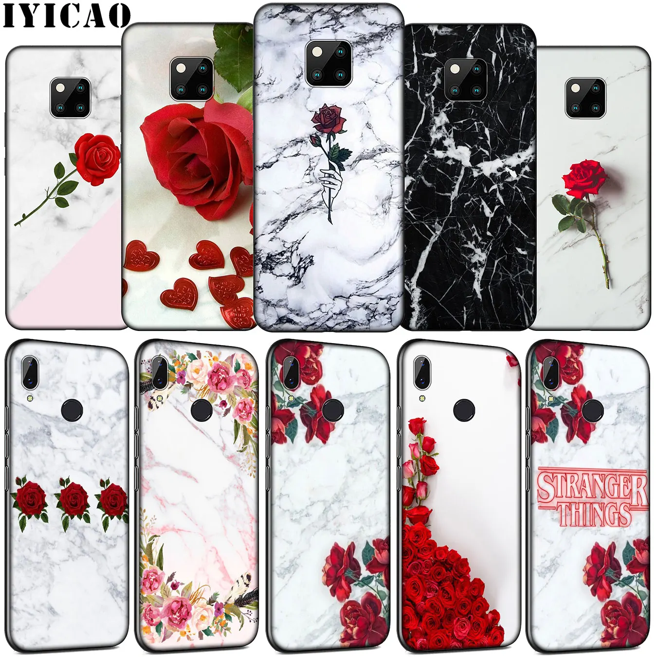 Красная роза мощность девушка мраморные чехлы для мобильного телефона из