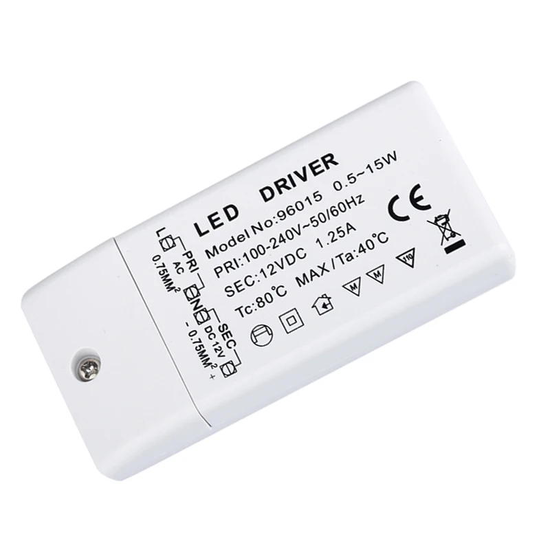 Промо-акция! Светодиодный трансформатор 12V DC 15W EMC драйвер питания 100-240 V без минимальной нагрузки