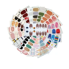 10/20 шт смешанный дизайн полное покрытие ногтей наклейки Рождество французский блеск самоклеющиеся наклейки слайдер Обертывания Декор Маникюр