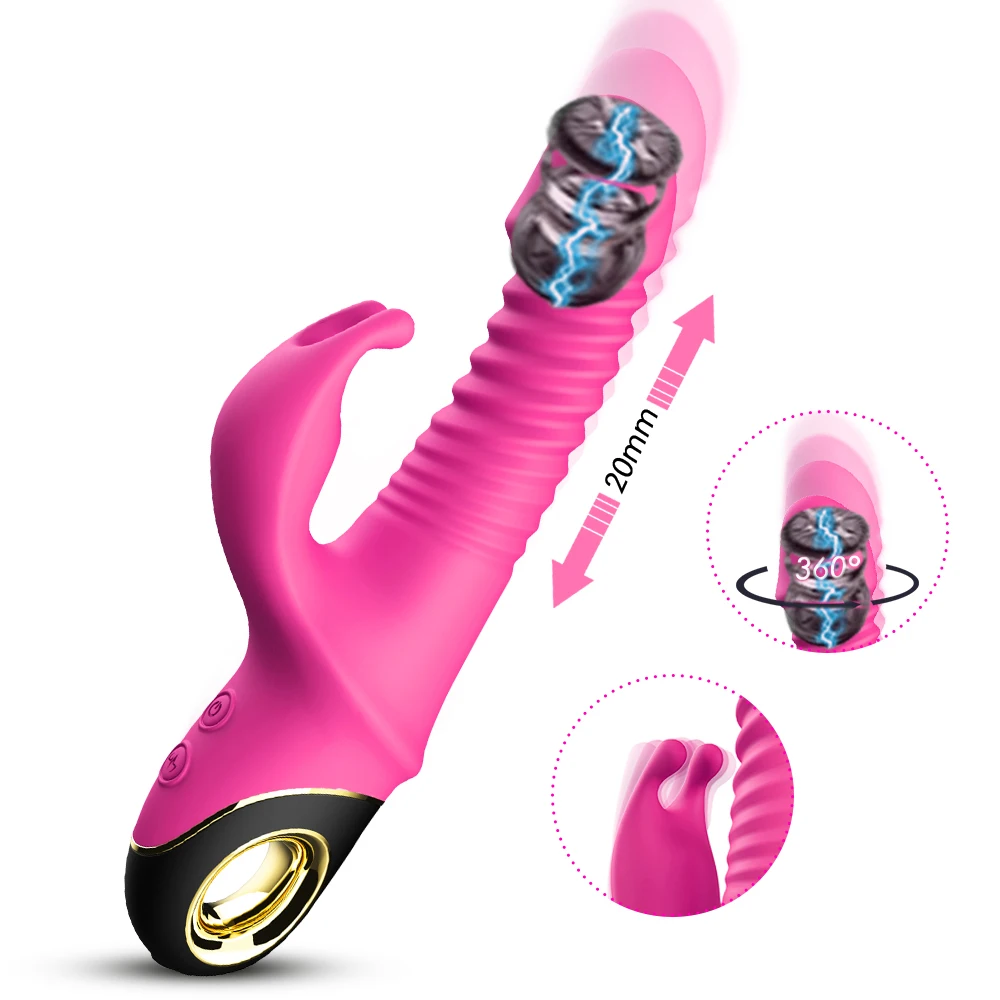 2022 Rabbit Thrusting Vibrator Automatic Telescopic G-Spot Clitoris Stimulator Female Masturbation Sex Toys For Women Adults
