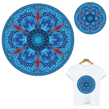

thermo stickers on clothes Mandala Pattern stripes heat-sensitive patches iron on transfers for clothing custom patch tops