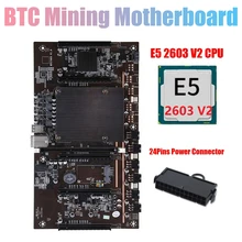 H61 X79 BTC Miner Motherboard with E5 2603 V2 CPU+24Pins Power Connector Support 3060 3070 3080 GPU for BTC Miner Mining