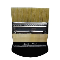 Brosse plate en poils de porc HBT 4 haute qualité, manche en bois, huile acrylique pour aquarelle, 1 pièce 