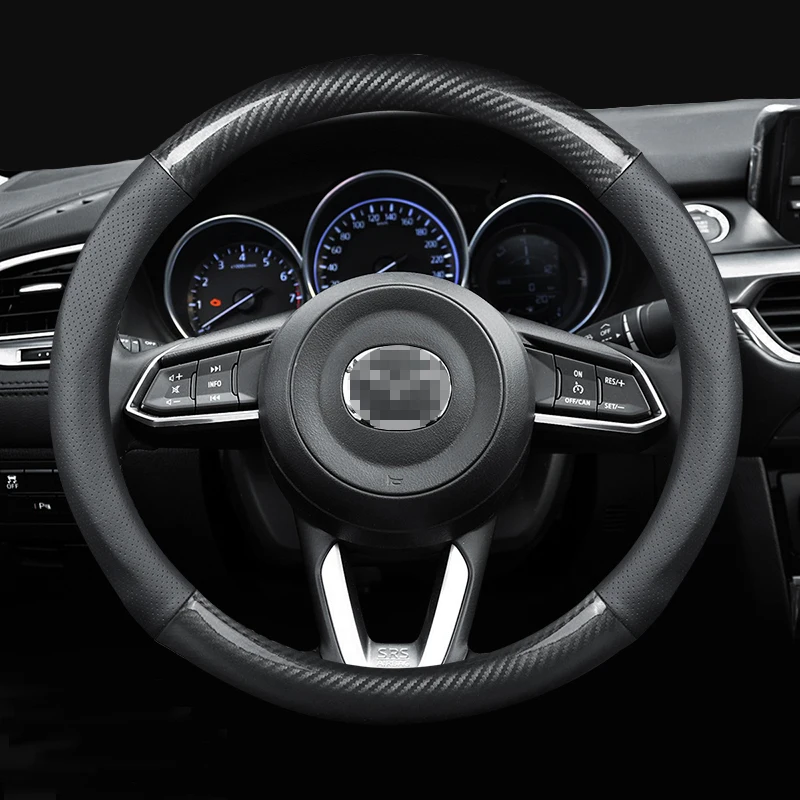 Кожаный чехол на руль автомобиля 38 см 15 дюймов для Mazda 2 Demio/Axela/Mazda3 Atenza/Mazda6 Demio Axela