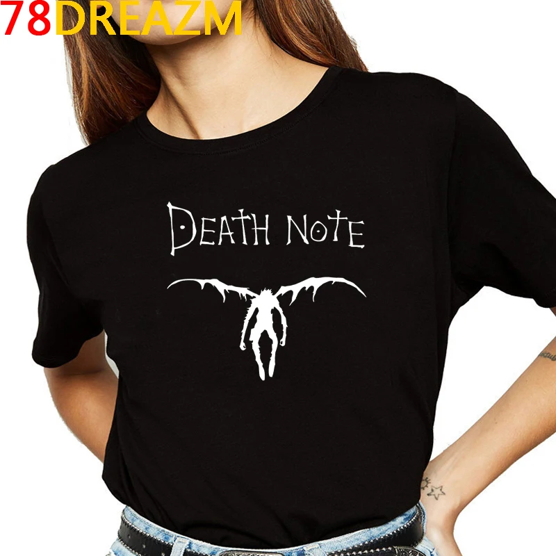 Популярные японские аниме Графические футболки для женщин Kawaii Death Note Kakegurui Gintama