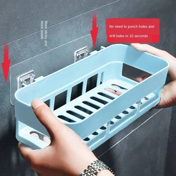 

Bathroom Shelf Wall Mounted Kitchen Bathroom Toilet Bath Toilet Vanity Free Punch Storage