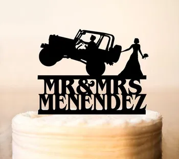 

jeep wedding,jeep couple cake topper,Jeep cake topper,jeep wedding cake topper,Last Name Jeep Couple Wedding Cake Topper