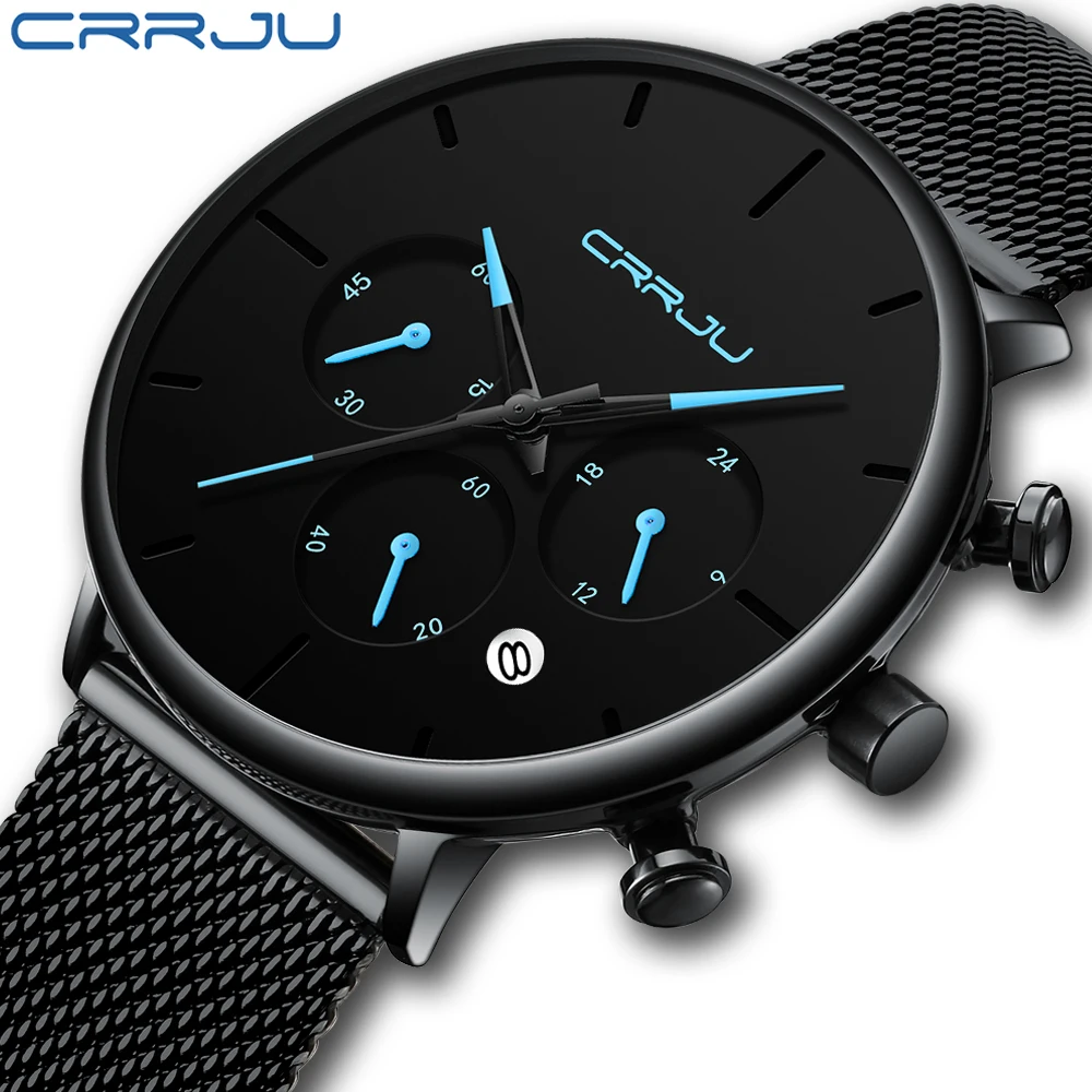 2019 New Crrju Quartz Watch Minimalist Modern Style Men Stylish