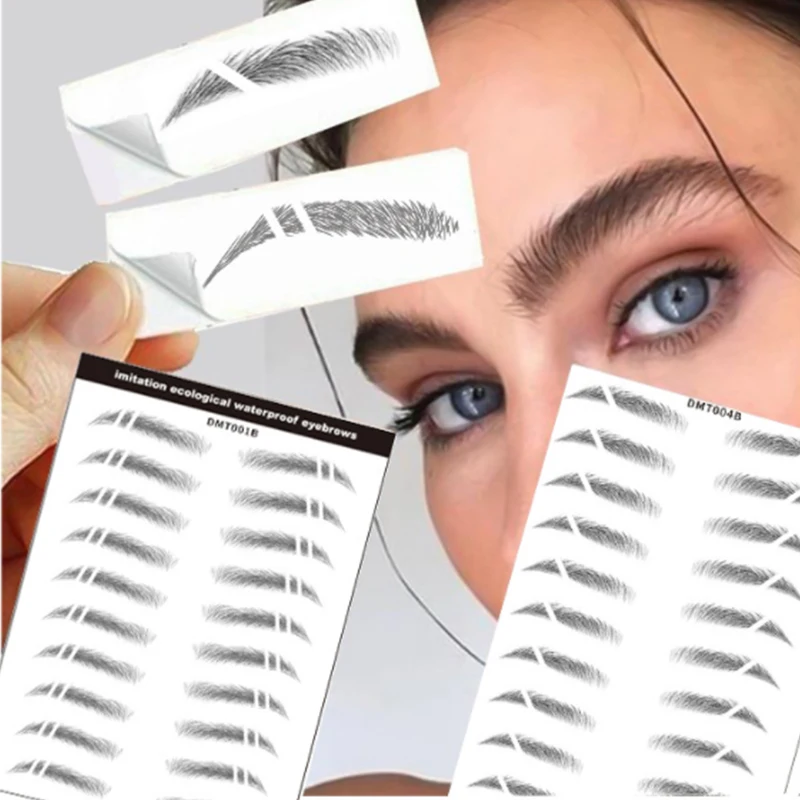 

6D Eyebrow Tattoo Sticker Waterproof Eyebrow Templates Tools Cosmetics Professional Makeup Eye Brow Shaper Eyebrows Sticker