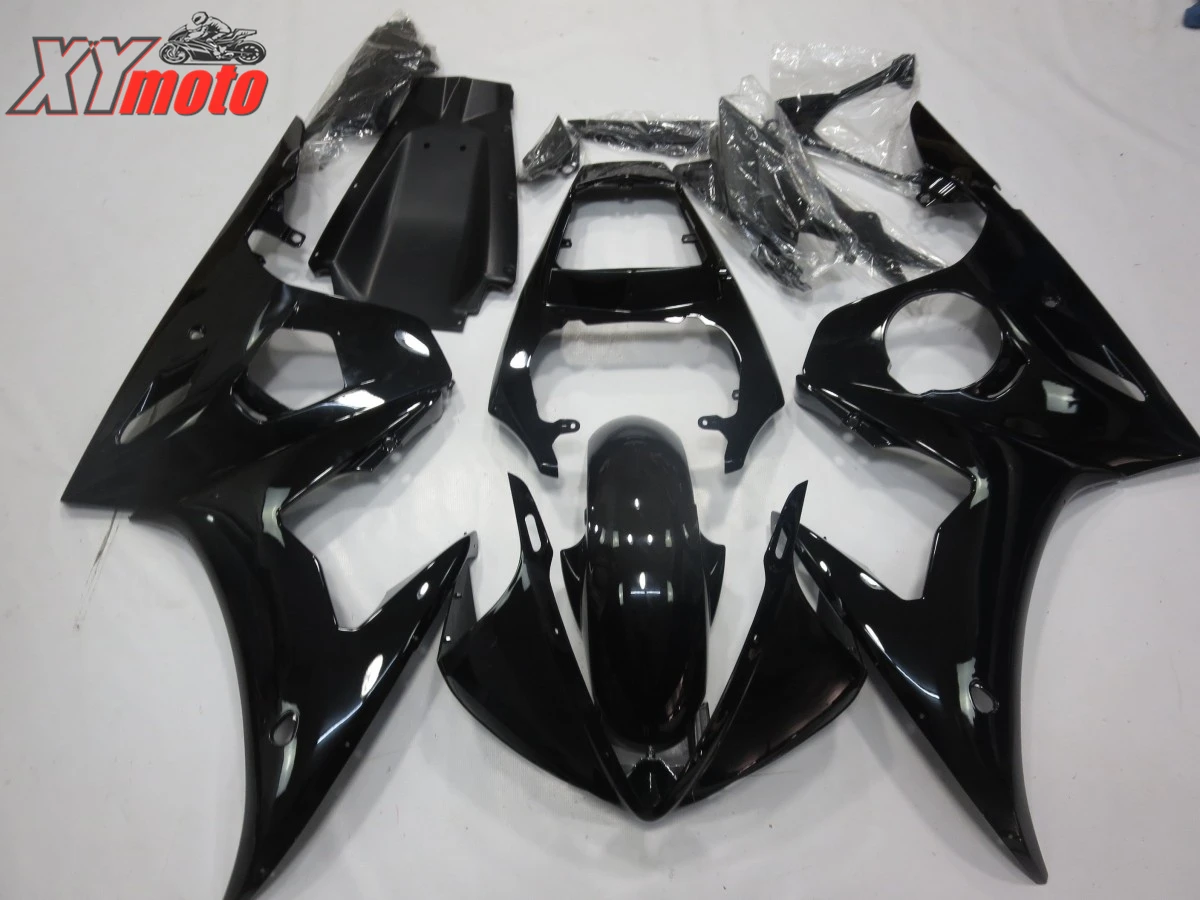 

Motorcycle Fairing Kit For Yamaha YZF600 R6 03 04 05 Injection ABS Plastic Fairings R6 2003-2005 Gloss Black Bodyworks