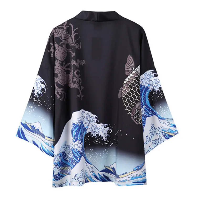 

Summer New Products Japanese-style Ukiyo-E Robes Loose Open Lining Men And Women Celebrity Style Mantle Coat
