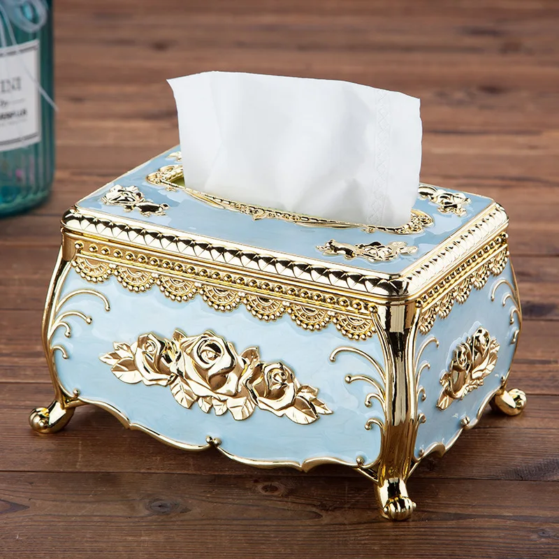 European style acrylic tissue box luxury KTV hotel tissue box rack desk accessories home office bar desktop