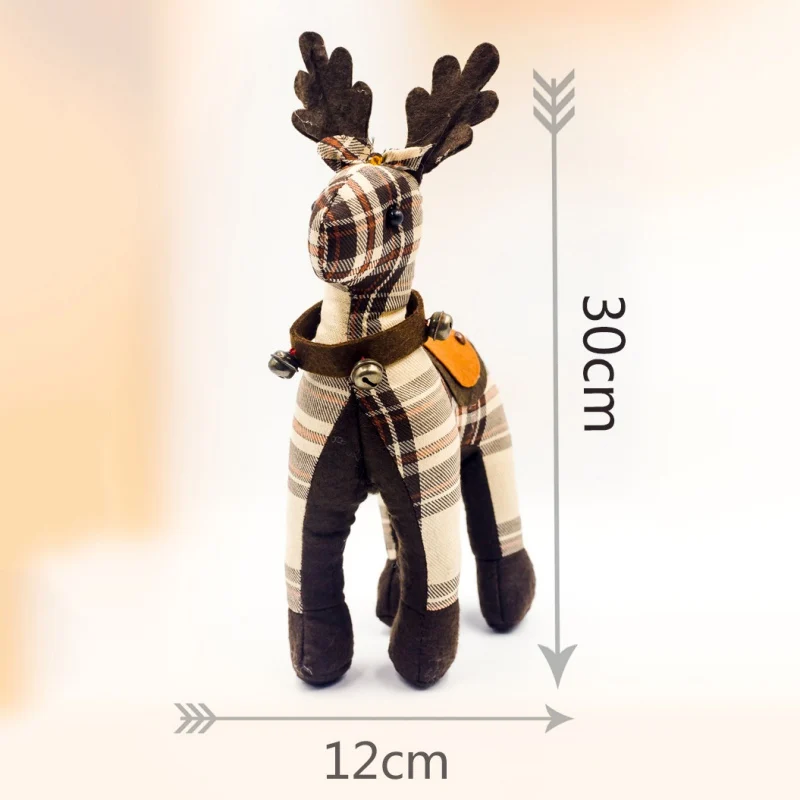 Рождественская Кукла-олень, тканевая статуэтки, праздничные детские игрушки, подарок, праздничные вечерние украшения для дома