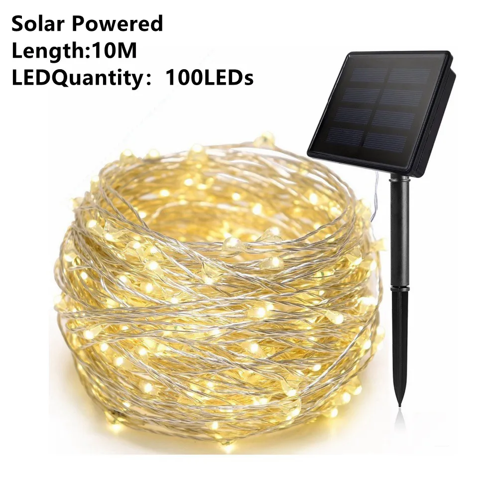 5/10/20M 50/100/200LEDs Solar String Lamp Garland Copper Wire Fairy Lights For Christmas Tree Wedding Party Outdoor Decoration solar lights for sale Solar Lamps