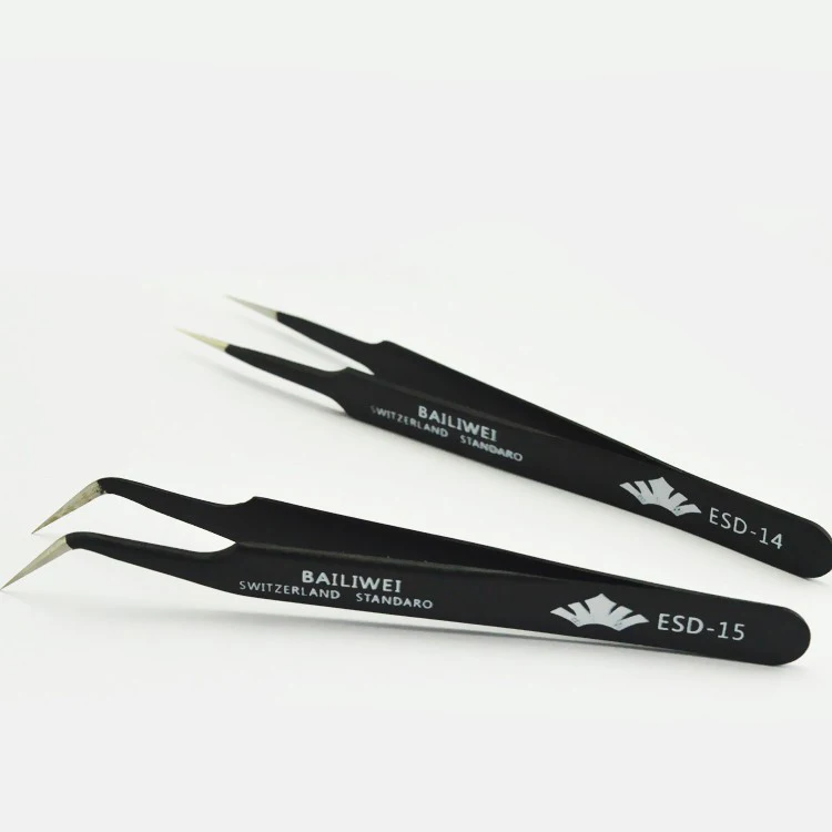 2 pcs Black Nail Art Acrylic Gel Picking Tool Rhinestones Gem Decor Black Eyelash Tweezers Hot 4