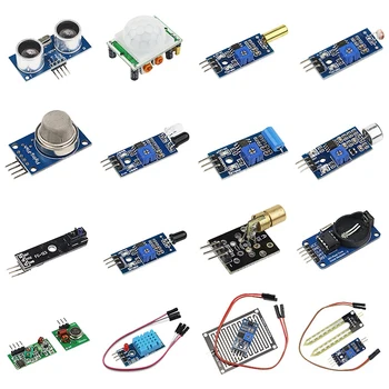 

16 in 1 Modules Sensor Kit Project Super Starter Kits for Arduino UNO R3 Mega2560 Mega328 Nano Raspberry Pi 3 2