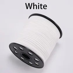 Luxurious Flat Faux Suede Braided Cord for Crafting and Jewelry Making (White)
