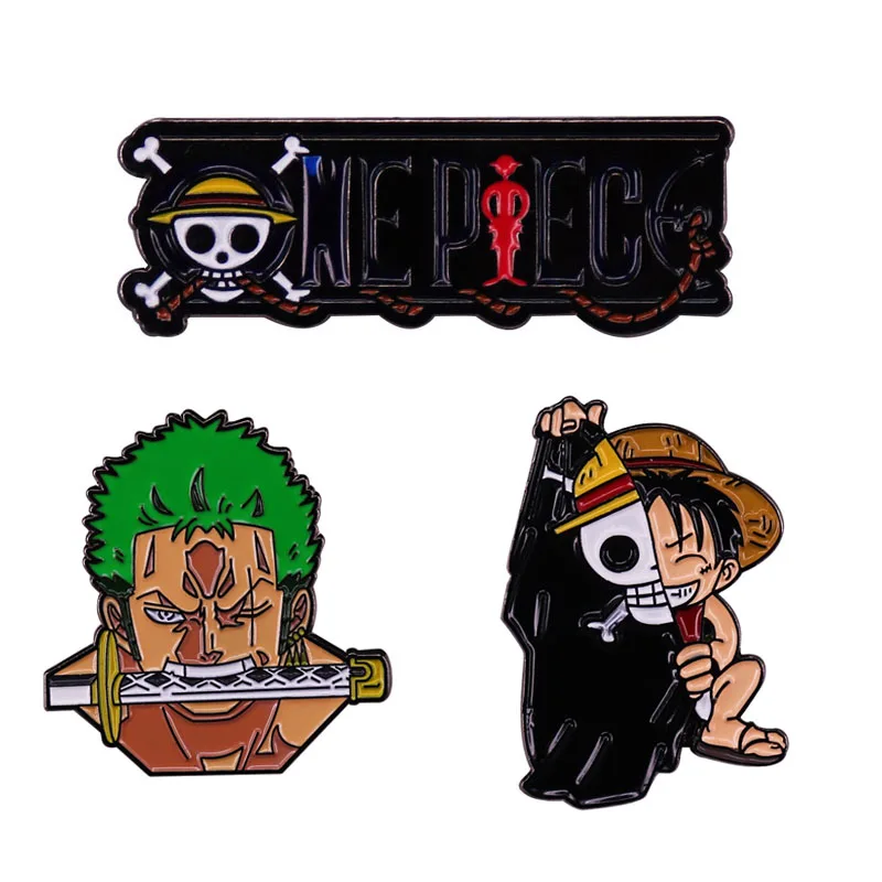 Аниме ONE PIECE LUFF Zoro брошь и эмалированная булавка мультяшная фигурка ророноа Зоро