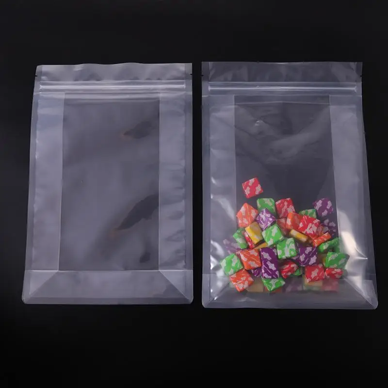 10 шт уплотнительные мешки стоьте вверх пластиковый прозрачный Reclosable Ziplock упаковывая мешок сумка для хранения продуктов для конфет 20X30X8CM