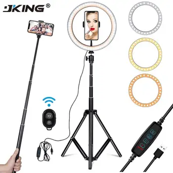 

10inch 160CM Ring light with stand phone holder for Live Stream/Makeup, Mini Led Camera Ringlight for YouTube Video/Photography