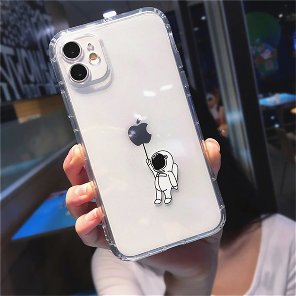 iphone 13 pro max case leather Lovebay Fashion Astronaut Space Transparent Phone Case For iPhone 12 Mini 13 11 Pro Max X XR XS Max 7 8 Plus Soft TPU Back Cover iphone 13 pro max wallet case