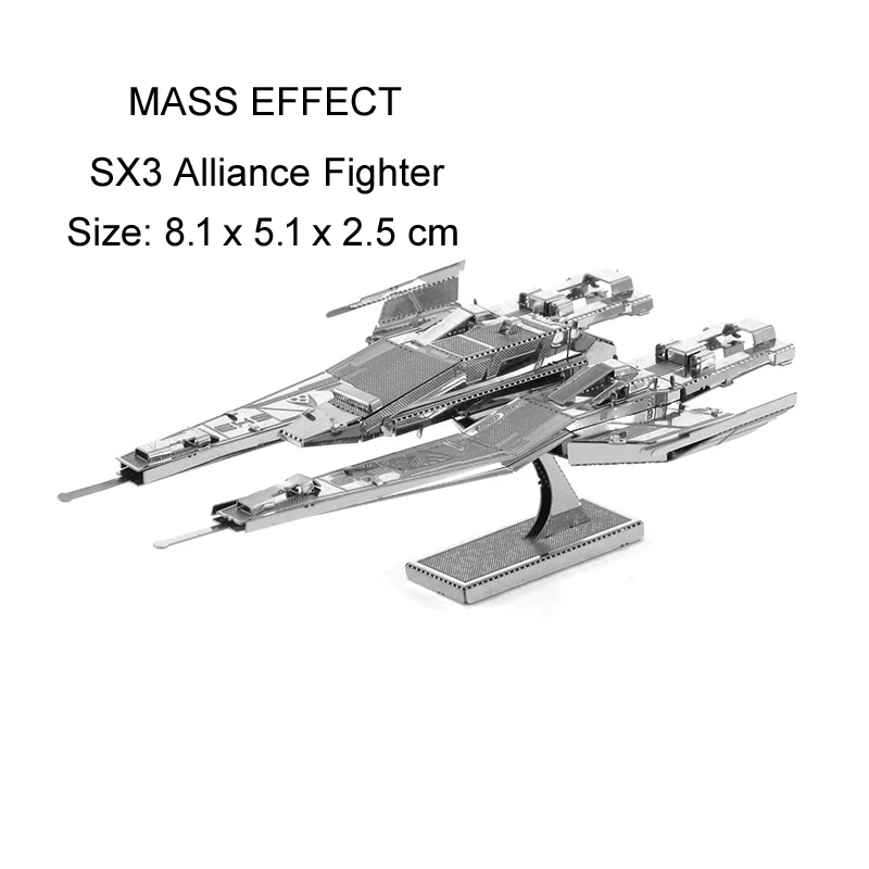 Mass Effect 3D металлическая головоломка, модель космического корабля, наборы, сделай сам, лазерная резка, сборка, игрушка, настольная, украшение, подарок для проверки детей