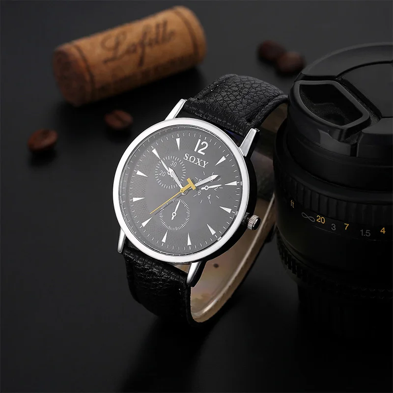 

2019 New Quartz Men Watches Fashion & Casual Luxury Brand SOXY Leather Watch Elegant Sports Wristwatch relojes Hot Sale!