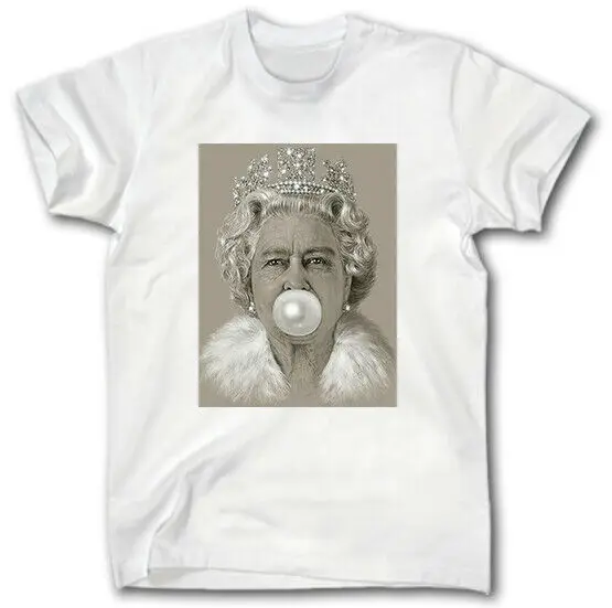 QUEEN ELIZABETH футболка S-XXXL жевательная резинка MONARCH Забавный Лондон Великобритания