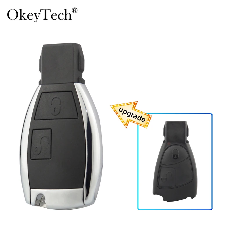 

Okeyetch 2 Button Upgraded Remote Smart Fob Key Shell For MB Mercedes Benz CLS C E S W124 W202 with Uncut Blank Blade