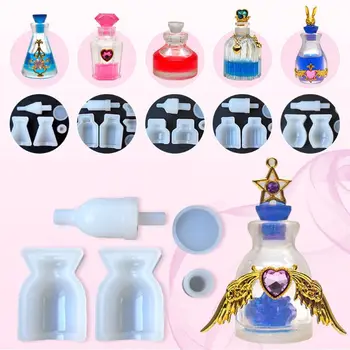 

Pack of 5 Handmade Small Bottle Container UV Resin Epoxy Resin Casting Mould Silicone Mold Jewelry Casting Art Craft