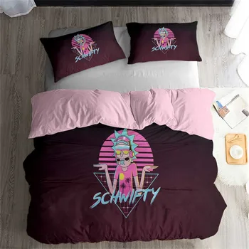 

HELENGILI 3D Bedding Set Rick and Morty Print Duvet Cover Set Bedcloth with Pillowcase Bed Set Home Textiles #RAM23