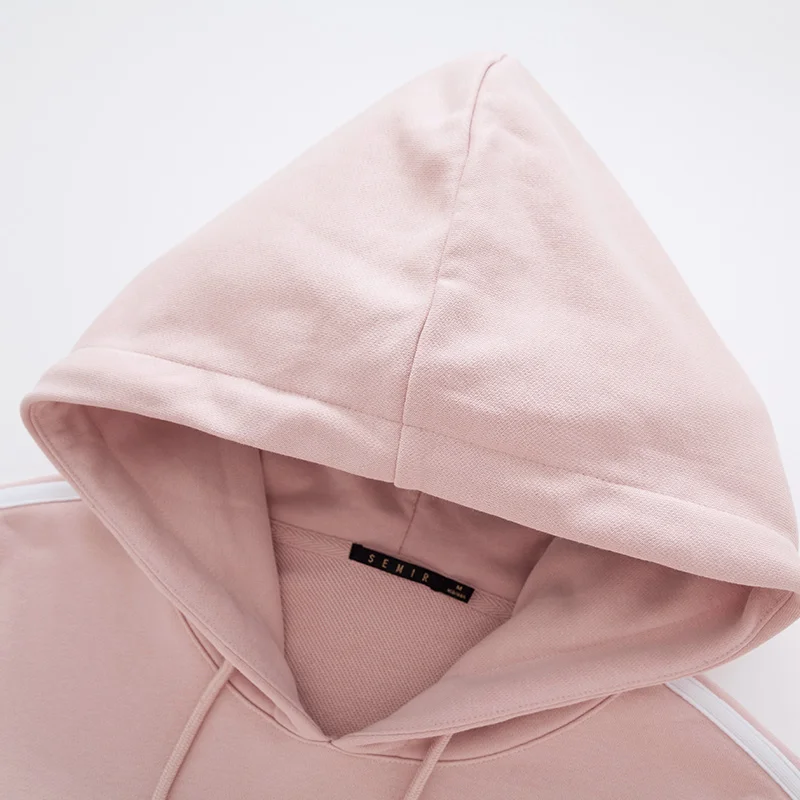 Semir толстовки женские весна и осень тонкие свободные корейская молодежная мода с капюшоном с длинным рукавом лента хит цвет волна свитер