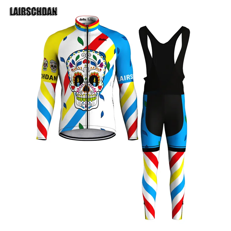 LairschDan Long Sleeve Cycling Jersey Men Summer 2022 New Skull Bicycle