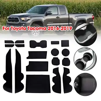 

18x Car Anti-Slip Gate Slot Pads Auto Interior Door Groove Mat Center Console Liner Mats For Toyota Tacoma 2016 2017 2018 2019
