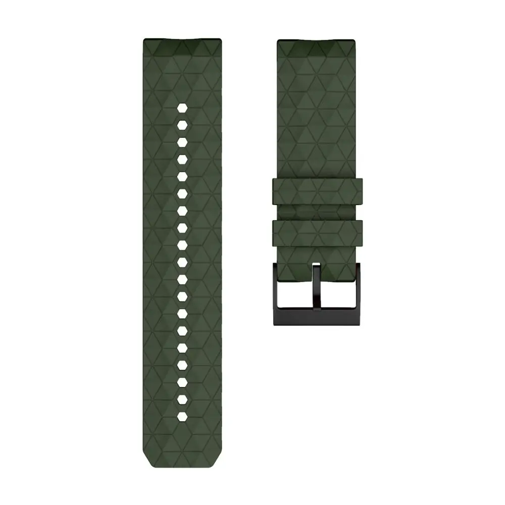 Резиновый ремешок подходит для Suunto Spartan Sport Wrist HR/Suunto 9 Spartan/Suunto 9 titanium 24 мм Smart Quick release watch band - Цвет ремешка: Army Green