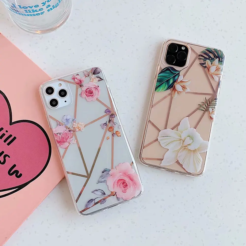 For Iphone 11 Pro X 7 Real Flower Transparent Floral Phone Case For Iphone 11 Pro 3