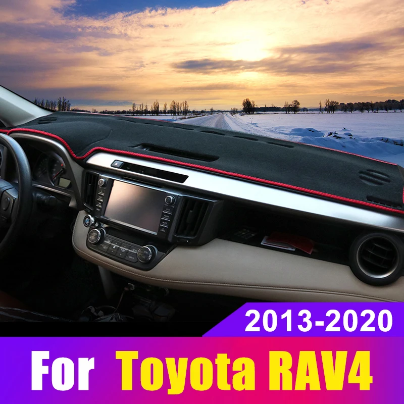 

Car Dashboard Cover Mats Avoid Light Pad Instrument Platform Desk Carpets For Toyota RAV4 XA40 XA50 2013-2019 2020 Accessories