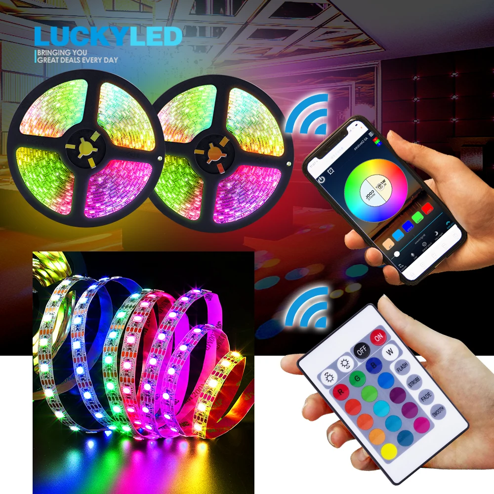 Счастливая светодиодный 5V RGB полосы USB 60 s/M 2835 SMD гибкая лента Водонепроницаемый